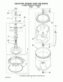 AGITATOR, BASKET AND TUB PARTS Diagram and Parts List for WTW57ESVH1  Whirlpool Washer
