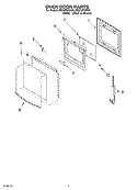 OVEN DOOR Diagram and Parts List for RS610PXGV9  Whirlpool Range