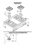 COOKTOP, COMPLETE SEALED GAS BURNER Diagram and Parts List for SF385PEWW4  Whirlpool Range