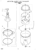 AGITATOR, BASKET AND TUB Diagram and Parts List for RAB2132DW0  Roper Washer