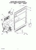 DOOR AND LATCH PARTS Diagram and Parts List for KUDC20CVBL0  KitchenAid Dishwasher