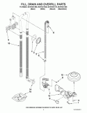 FILL, DRAIN AND OVERFILL PARTS Diagram and Parts List for DU1014XTXQ3  Whirlpool Dishwasher