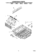 LOWER RACK PARTS, OPTIONAL PARTS (NOT INCLUDED) Diagram and Parts List for GU2700XTSQ1  Whirlpool Dishwasher