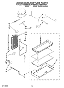 LOWER UNIT AND TUBE PARTS Diagram and Parts List for KSSS48QTX00  KitchenAid Refrigerator