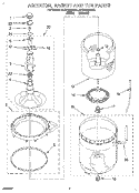 AGITATOR, BASKET AND TUB Diagram and Parts List for 6LSP8255AN1  Whirlpool Washer