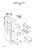 FREEZER LINER Diagram and Parts List for 3XARG496WP00  Whirlpool Refrigerator