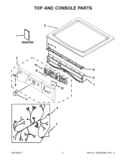 TOP AND CONSOLE PARTS Diagram and Parts List for YWED9151YW1  Whirlpool Dryer