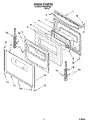 DOOR PARTS, OPTIONAL PARTS (NOT INCLUDED) Diagram and Parts List for FGS325RQ2  Roper Range