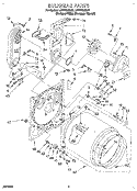 BULKHEAD Diagram and Parts List for LGC7858AZ1  Whirlpool Dryer