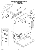 TOP AND CONSOLE PARTS Diagram and Parts List for LEN1000PQ1  Whirlpool Dryer