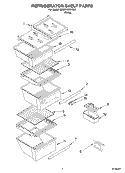 REFRIGERATOR SHELF Diagram and Parts List for 6ED2FHKXKQ01  Whirlpool Refrigerator