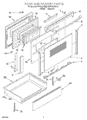 DOOR AND DRAWER Diagram and Parts List for KESC307BWH5  KitchenAid Range