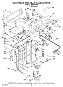 CONTROLS AND REAR PANEL PARTS Diagram and Parts List for MTW5800TW0  Whirlpool Washer