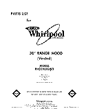 SECTION Diagram and Parts List for RH2030XLW0  Whirlpool Range Hood