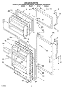 DOOR Diagram and Parts List for ET6JTKYKT00  Whirlpool Refrigerator
