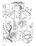 CABINET Diagram and Parts List for LGR5644AW0  Whirlpool Dryer