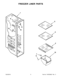 FREEZER LINER PARTS Diagram and Parts List for WRS537SIAF00  Whirlpool Refrigerator