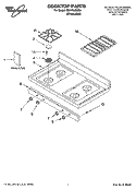 COOKTOP PARTS Diagram and Parts List for GS475LEMS3  Whirlpool Range