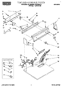 TOP AND CONSOLE, LIT/OPTIONAL Diagram and Parts List for RGL4636BW0  Roper Dryer