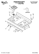 COOKTOP PARTS Diagram and Parts List for YSF387LEKQ0  Whirlpool Range