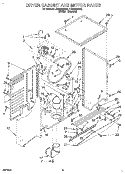 DRYER CABINET AND MOTOR Diagram and Parts List for LTE5243BW2  Whirlpool Washer Dryer Combo