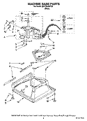 MACHINE BASE PARTS Diagram and Parts List for 2DATW4305TQ0  Whirlpool Washer