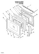 DOOR Diagram and Parts List for GR475LEKS0  Whirlpool Range