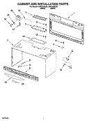 CABINET AND INSTALLATION PARTS Diagram and Parts List for GH9184XLB2  Whirlpool Microwave