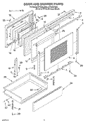 DOOR AND DRAWER Diagram and Parts List for GY395LXGQ4  Whirlpool Range