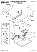 TOP AND CONSOLE PARTS Diagram and Parts List for 7MSGDX600MQ1  Whirlpool Dryer