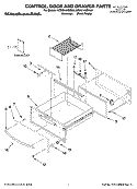 CONTROL, DOOR AND DRAWER PARTS Diagram and Parts List for KEWS145SPA01  KitchenAid Warming Drawer