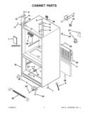 CABINET PARTS Diagram and Parts List for KBFS20EVMS13  KitchenAid Refrigerator