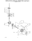 BRAKE, CLUTCH, GEARCASE, MOTOR AND PUMP Diagram and Parts List for LA7800XTF0  Whirlpool Washer