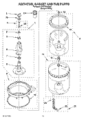 AGITATOR, BASKET AND TUB PARTS Diagram and Parts List for YWET3300SQ0  Whirlpool Washer Dryer Combo