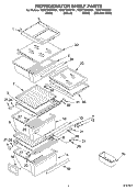 REFRIGERATOR SHELF Diagram and Parts List for 7GD27DIXHS01  Whirlpool Refrigerator