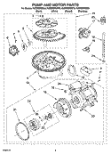 PUMP AND MOTOR PARTS Diagram and Parts List for KUDS03FSBL3  KitchenAid Dishwasher