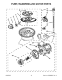 PUMP, WASHARM AND MOTOR PARTS Diagram and Parts List for KUDS30FXBL9  KitchenAid Dishwasher