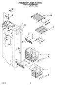 FREEZER LINER PARTS Diagram and Parts List for 6GC5THGXKS00  Whirlpool Refrigerator
