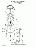 BASKET AND TUB PARTS Diagram and Parts List for 2DWTW5500XW0  Whirlpool Washer