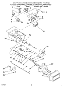 MOTOR AND ICE CONTAINER Diagram and Parts List for KSRB22FHBT05  KitchenAid Refrigerator