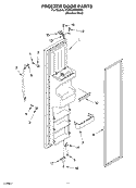 FREEZER DOOR PARTS Diagram and Parts List for KSRG25FKSS05  KitchenAid Refrigerator