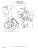 DOOR PARTS Diagram and Parts List for WED9750WL1  Whirlpool Dryer