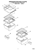 REFRIGERATOR SHELF PARTS Diagram and Parts List for 8ED2GTKXRT00  Whirlpool Refrigerator