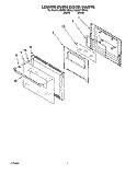 LOWER OVEN DOOR Diagram and Parts List for KEBI271BWH2  KitchenAid Wall Oven