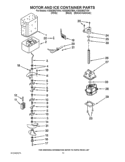 MOTOR AND ICE CONTAINER PARTS Diagram and Parts List for KSSS36QTB04  KitchenAid Refrigerator