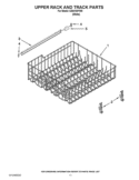 UPPER RACK AND TRACK PARTS Diagram and Parts List for IUD6100YW0  Whirlpool Dishwasher