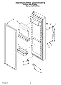 REFRIGERATOR DOOR PARTS Diagram and Parts List for KSRY25CVMS01  KitchenAid Refrigerator