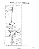 BRAKE AND DRIVE TUBE Diagram and Parts List for LA5590XPW0  Whirlpool Washer