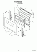 DOOR PARTS Diagram and Parts List for RF212PXSQ4  Whirlpool Range