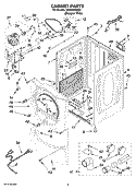 CABINET PARTS Diagram and Parts List for WGD9200SQ1  Whirlpool Dryer